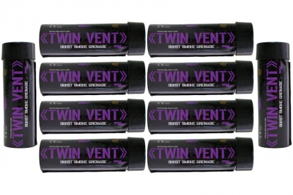 Enola Gaye Twin Vent Burst Wire Pull Smoke (Purple) Box of 10 (Bundle) - © Copyright Zero One Airsoft